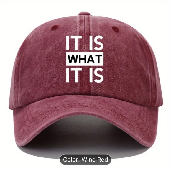 NWT washed burgundy hat-it is what it is - Picture 2 of 2